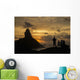 People admiring sunset over Morro do Pico from Forte dos Remedios Wall Mural