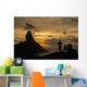 People admiring sunset over Morro do Pico from Forte dos Remedios Wall Mural