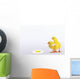 Two yellow baby chicks looking at fried egg;British columbia canada Wall Mural