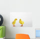 Two yellow baby chicks chirping;British columbia canada Wall Mural