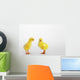 Two yellow baby chicks chirping;British columbia canada Wall Mural