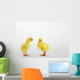 Two yellow baby chicks chirping;British columbia canada Wall Mural