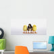 Three baby chicks in a row;British columbia canada Wall Mural