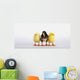 Three baby chicks in a row;British columbia canada Wall Mural