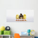 Three baby chicks in a row;British columbia canada Wall Mural