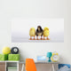 Three baby chicks in a row;British columbia canada Wall Mural