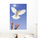 Hands releasing white dove;Vancouver british columbia canada Wall Mural