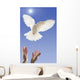 Hands releasing white dove;Vancouver british columbia canada Wall Mural