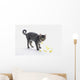 Grey Tabby Cat Licking Wall Decal