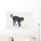 Grey Tabby Cat Licking Wall Decal