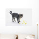 Grey Tabby Cat Licking Wall Decal
