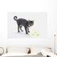 Grey Tabby Cat Licking Wall Decal