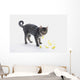 Grey Tabby Cat Licking Wall Decal