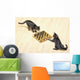 Two grey tabby cats playing chess;Vancouver british columbia canada Wall Mural