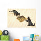 Two grey tabby cats playing chess;Vancouver british columbia canada Wall Mural