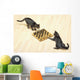 Two grey tabby cats playing chess;Vancouver british columbia canada Wall Mural