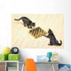 Two grey tabby cats playing chess;Vancouver british columbia canada Wall Mural