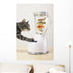 Grey tabby cat with paw Wall Mural
