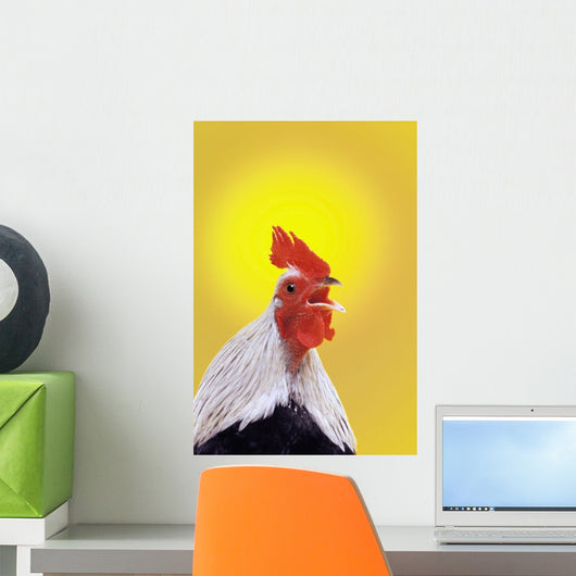 Crowing rooster;British columbia canada Wall Mural