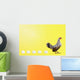 Hen standing in line with five eggs;British columbia canada Wall Mural