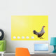Hen standing in line with five eggs;British columbia canada Wall Mural