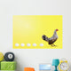 Hen standing in line with five eggs;British columbia canada Wall Mural