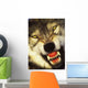 Growling wolf in the rocky mountains;United states of america Wall Mural