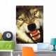 Growling wolf in the rocky mountains;United states of america Wall Mural