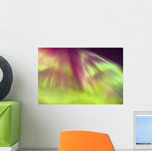 A Green And Purple Northern Lights Corona Wall Mural