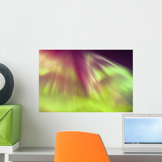 A Green And Purple Northern Lights Corona Wall Mural