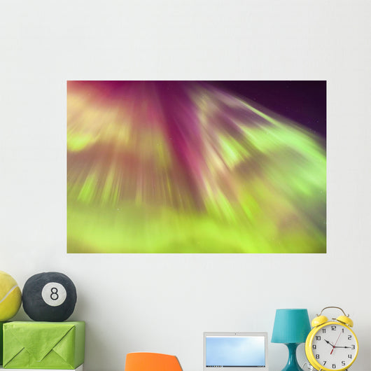 A Green And Purple Northern Lights Corona Wall Mural