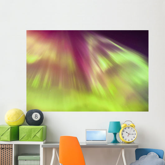 A Green And Purple Northern Lights Corona Wall Mural