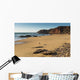 Portugal, Algarve, Distant View Of Surfer Walking On Playa Do Amado Wall Mural