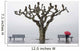A tree and a person with a red umbrella Wall Mural