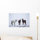 Icelandic Horses Standing In A Snowstorm Wall Mural