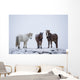 Icelandic Horses Standing In A Snowstorm Wall Mural