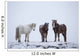 Icelandic Horses Standing In A Snowstorm Wall Mural
