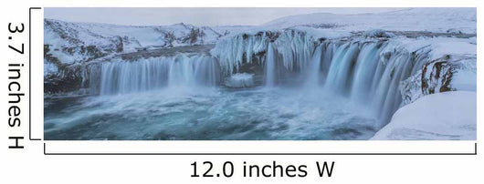 Godafoss With Large Pieces Of Ice Forming In The Cold Weather Wall Mural