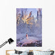 Snowman Standing On A Small Island Wall Mural