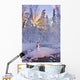 Snowman Standing On A Small Island Wall Mural