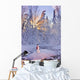 Snowman Standing On A Small Island Wall Mural