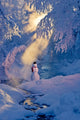 Snowman Standing Next to Wall Decal 2
