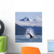 On A Sunny Morning A Humpback Whale Repeatedly Pounds Its Flukes Wall Mural