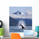 On A Sunny Morning A Humpback Whale Repeatedly Pounds Its Flukes Wall Mural