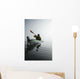 A Sea Kayaker Paddles Into Thick Fog On On A Calm Morning Wall Mural