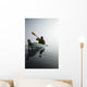 A Sea Kayaker Paddles Into Thick Fog On On A Calm Morning Wall Mural