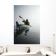 A Sea Kayaker Paddles Into Thick Fog On On A Calm Morning Wall Mural