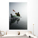 A Sea Kayaker Paddles Into Thick Fog On On A Calm Morning Wall Mural