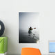 A Sea Kayaker Paddles Into Thick Fog On On A Calm Morning Wall Mural