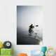 A Sea Kayaker Paddles Into Thick Fog On On A Calm Morning Wall Mural